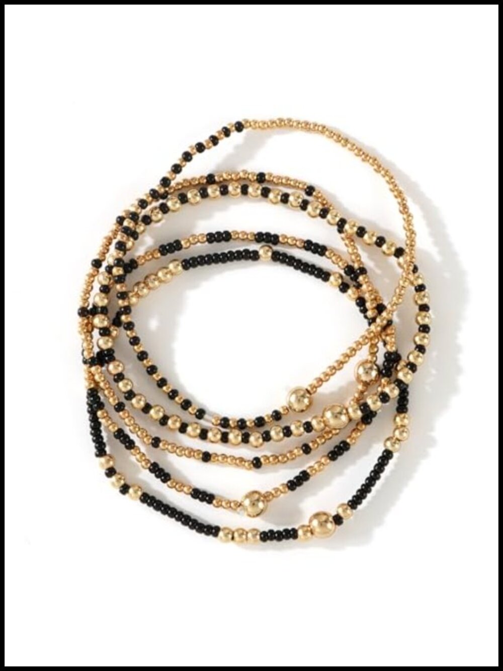 Beaded Stack Bracelets Set Handmade Stretch 14K Gold Plated Boho Women
